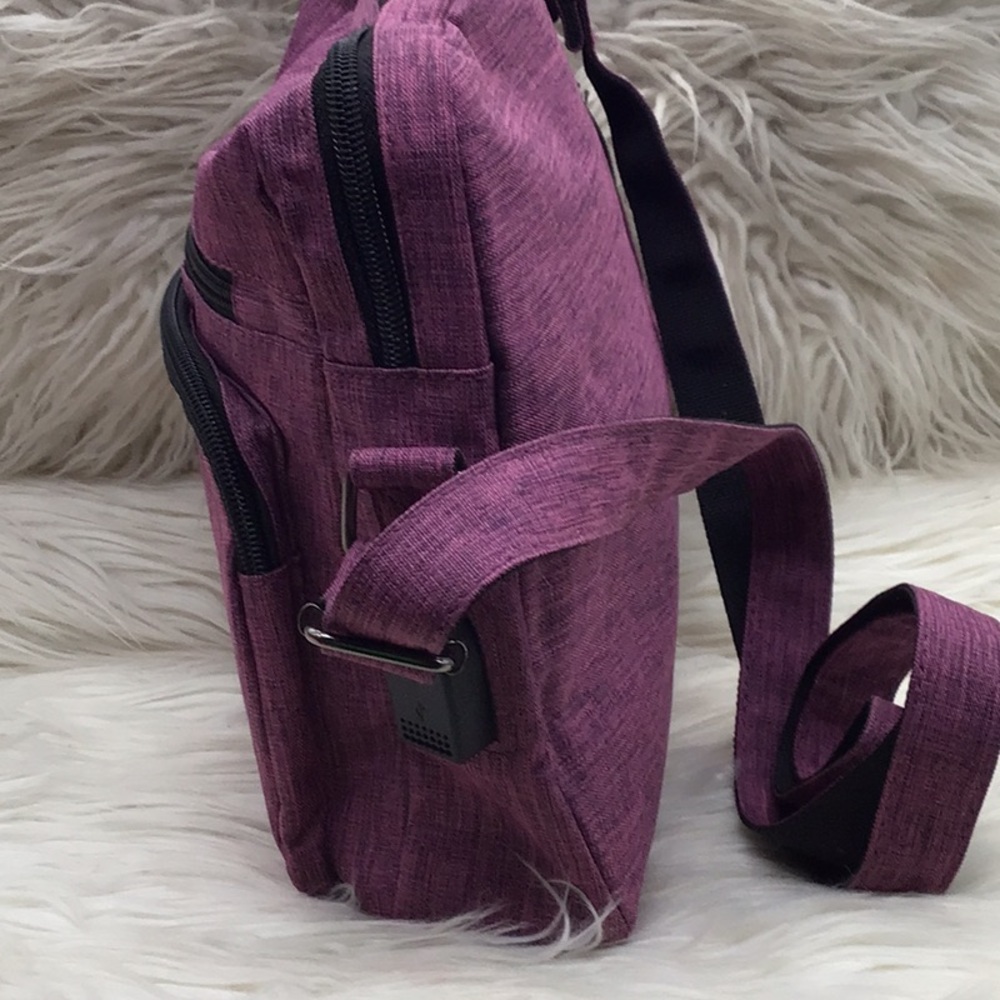 Nupouch Antitheft Purple Canvas Crossbody Bag - Picture 3 of 12